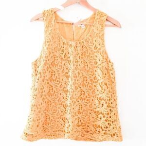 Lucky Brand sleeveless blouse crocheted top